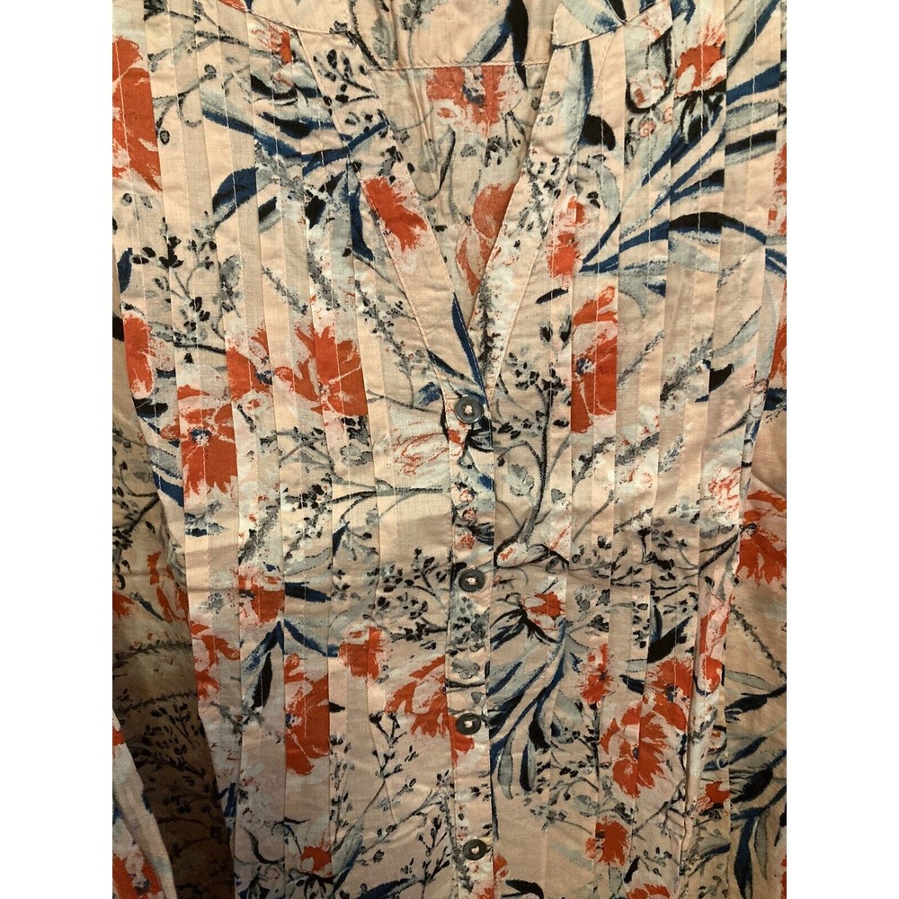 Roaman's Women's NWOT Pink Floral Button Down Long Sleeve Top Plus Size 34W 6X - Picture 4 of 15